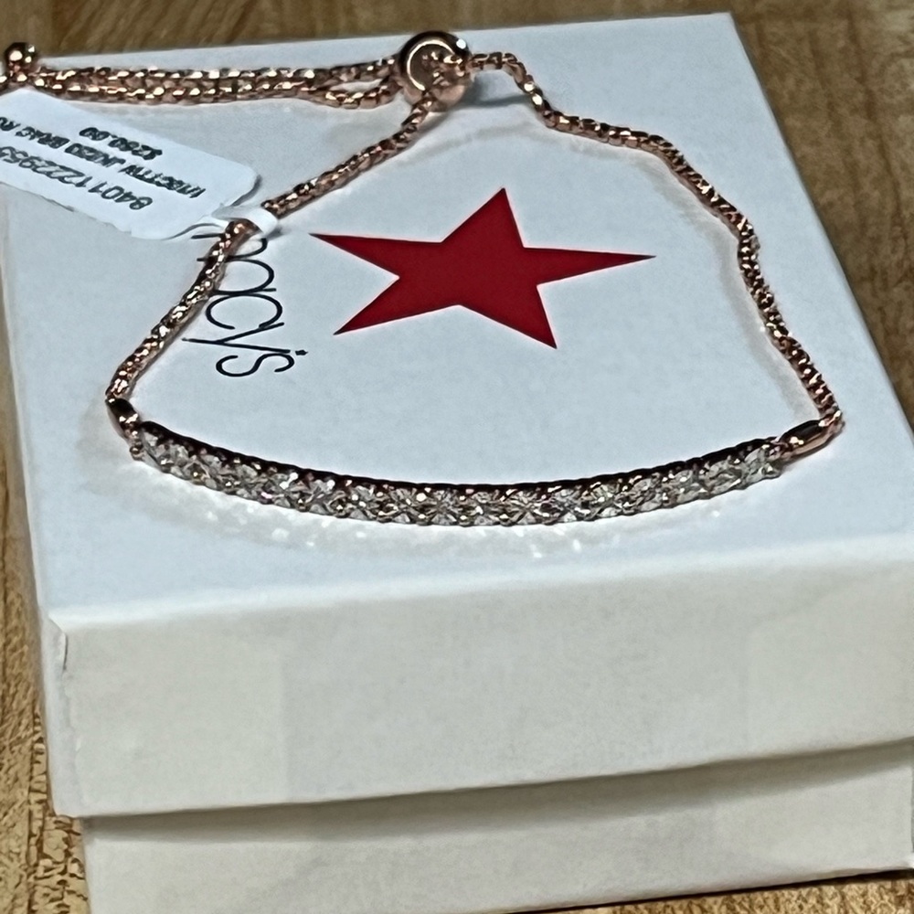 Diamond Bolo Bracelet 14k Rose Gold-Plated Sterling Silver - Picture 7 of 10